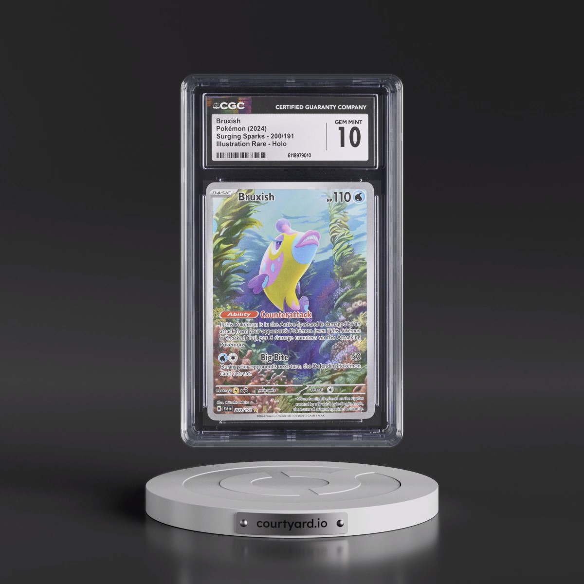 2024 Surging Sparks - SSP EN #200/191 Bruxish - Illustration Rare Holo (CGC 10 GEM MINT)
