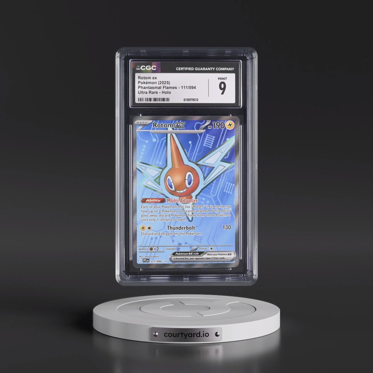 2025 Phantasmal Flames - PFL EN #111/094 Rotom ex - Ultra Rare Holo (CGC 9 MINT)