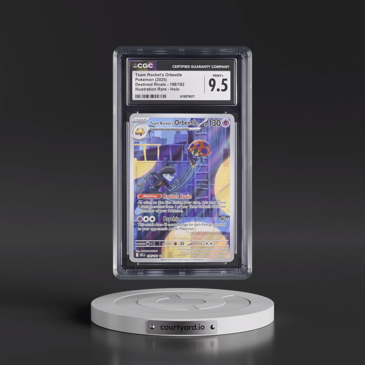 2025 Destined Rivals - DRI EN #198/182 Team Rocket's Orbeetle - Illustration Rare Holo (CGC 9.5 MINT+)