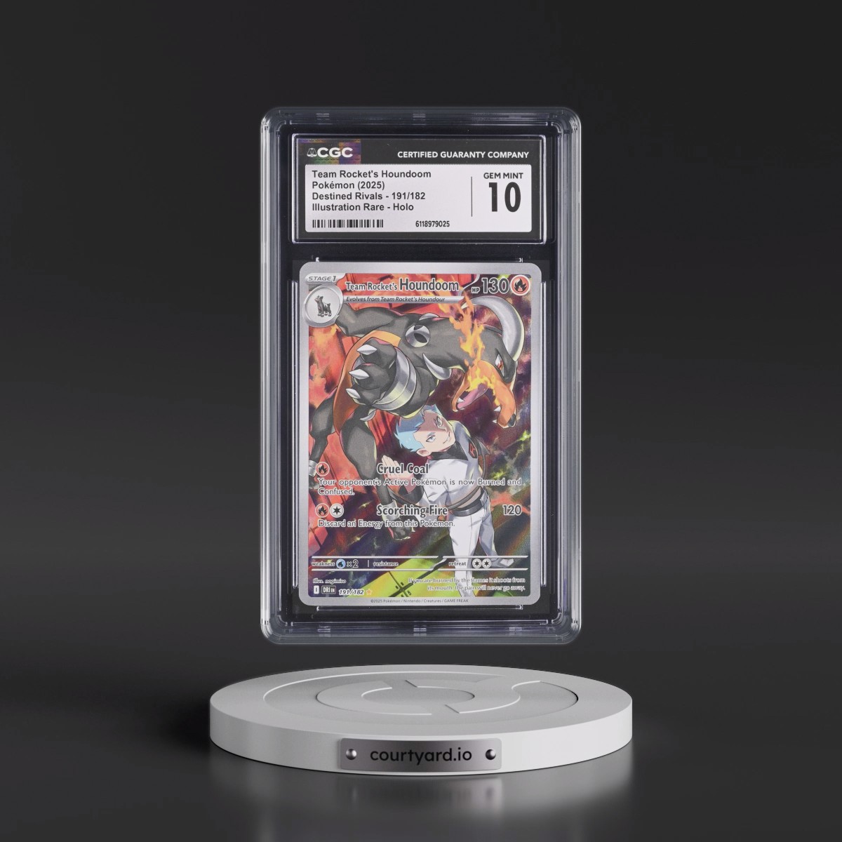 2025 Destined Rivals - DRI EN #191/182 Team Rocket's Houndoom - Illustration Rare Holo (CGC 10 GEM MINT)