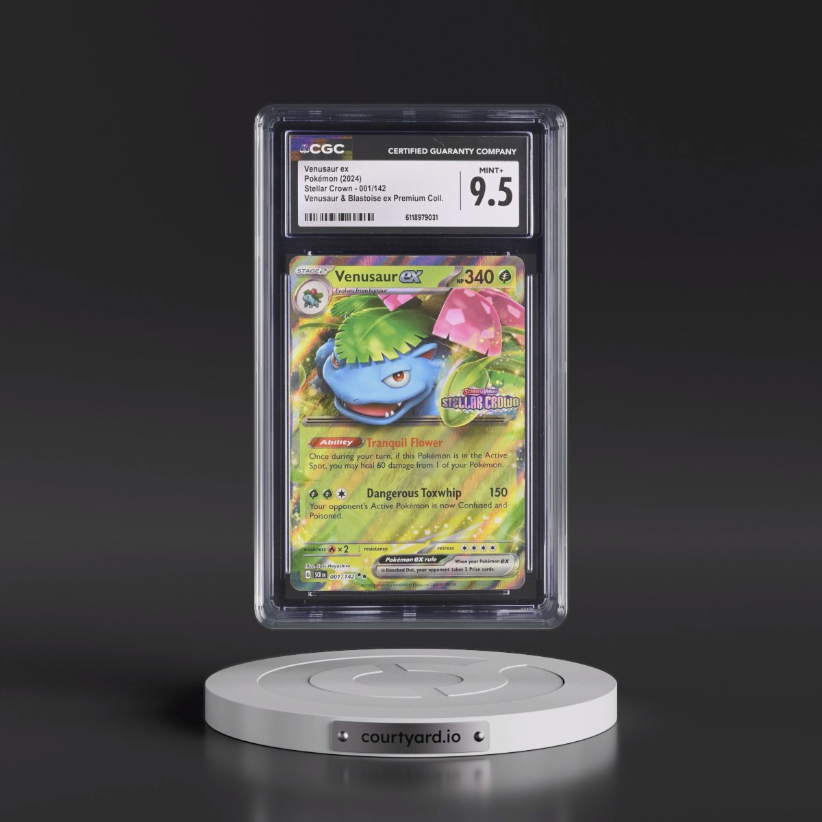 2024 Stellar Crown - SCR EN #001/142 Venusaur ex - Venusaur & Blastoise ex Premium Collection (Holo) (CGC 9.5 MINT+)