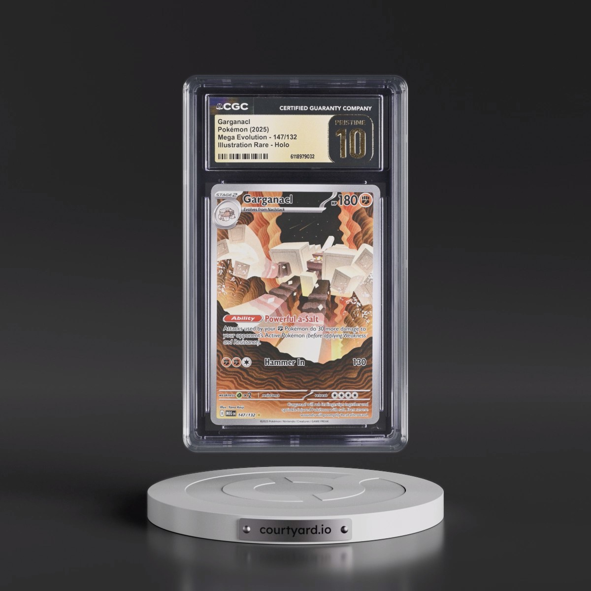 2025 Mega Evolution - MEG EN #147/132 Garganacl - Illustration Rare Holo (CGC 10 PRISTINE)