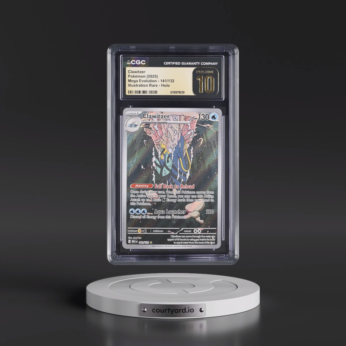2025 Mega Evolution - MEG EN #141/132 Clawitzer - Illustration Rare Holo (CGC 10 PRISTINE)