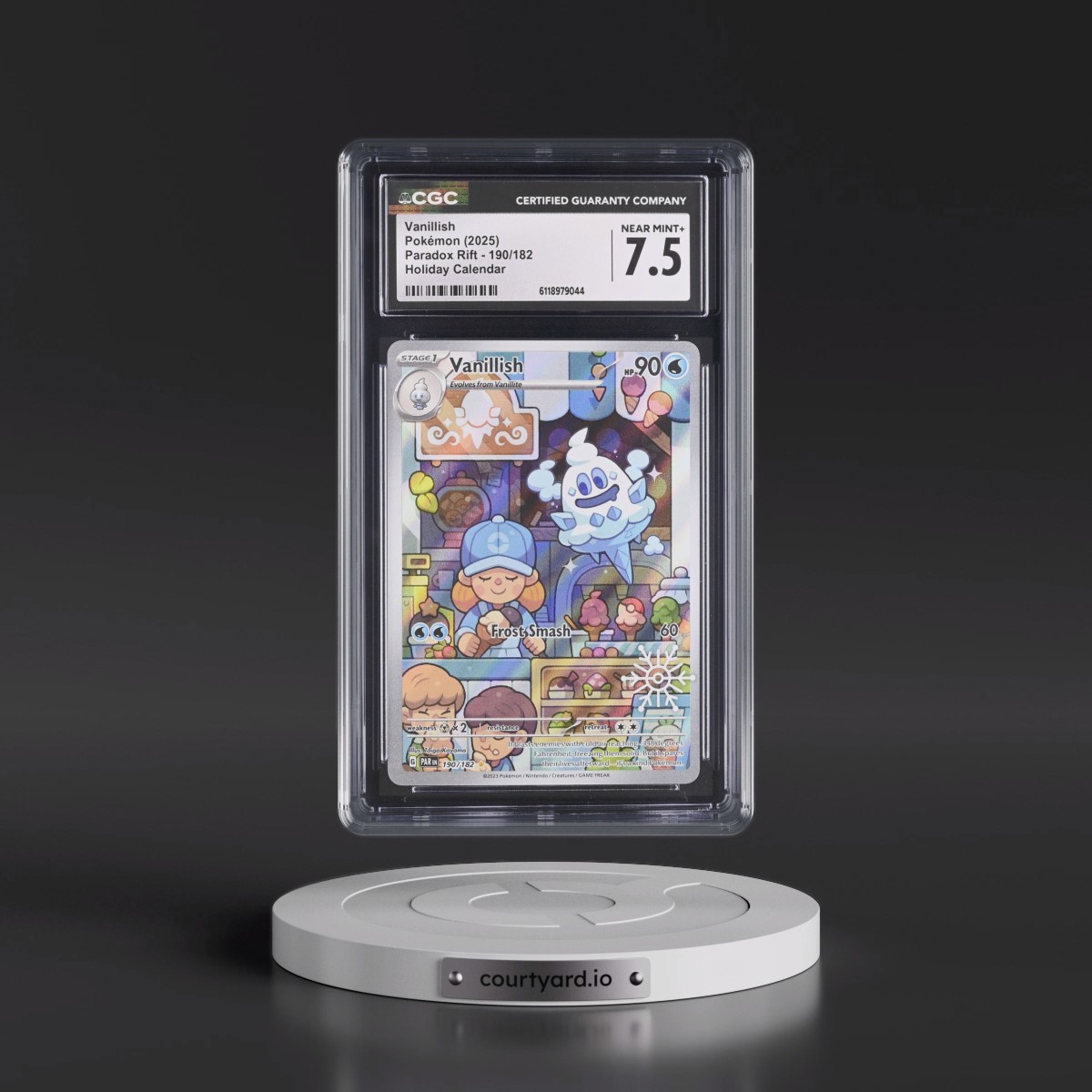 2023 Paradox Rift - PAR EN #190/182 Vanillish - Holiday Calendar (Snowflake Stamp) (Holo) (CGC 7.5 NM+)