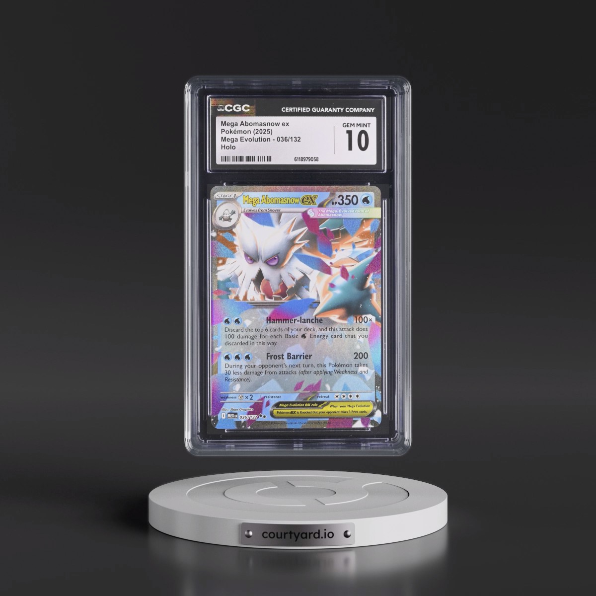 2025 Mega Evolution - MEG EN #036/132 Mega Abomasnow ex - Holo (CGC 10 GEM MINT)