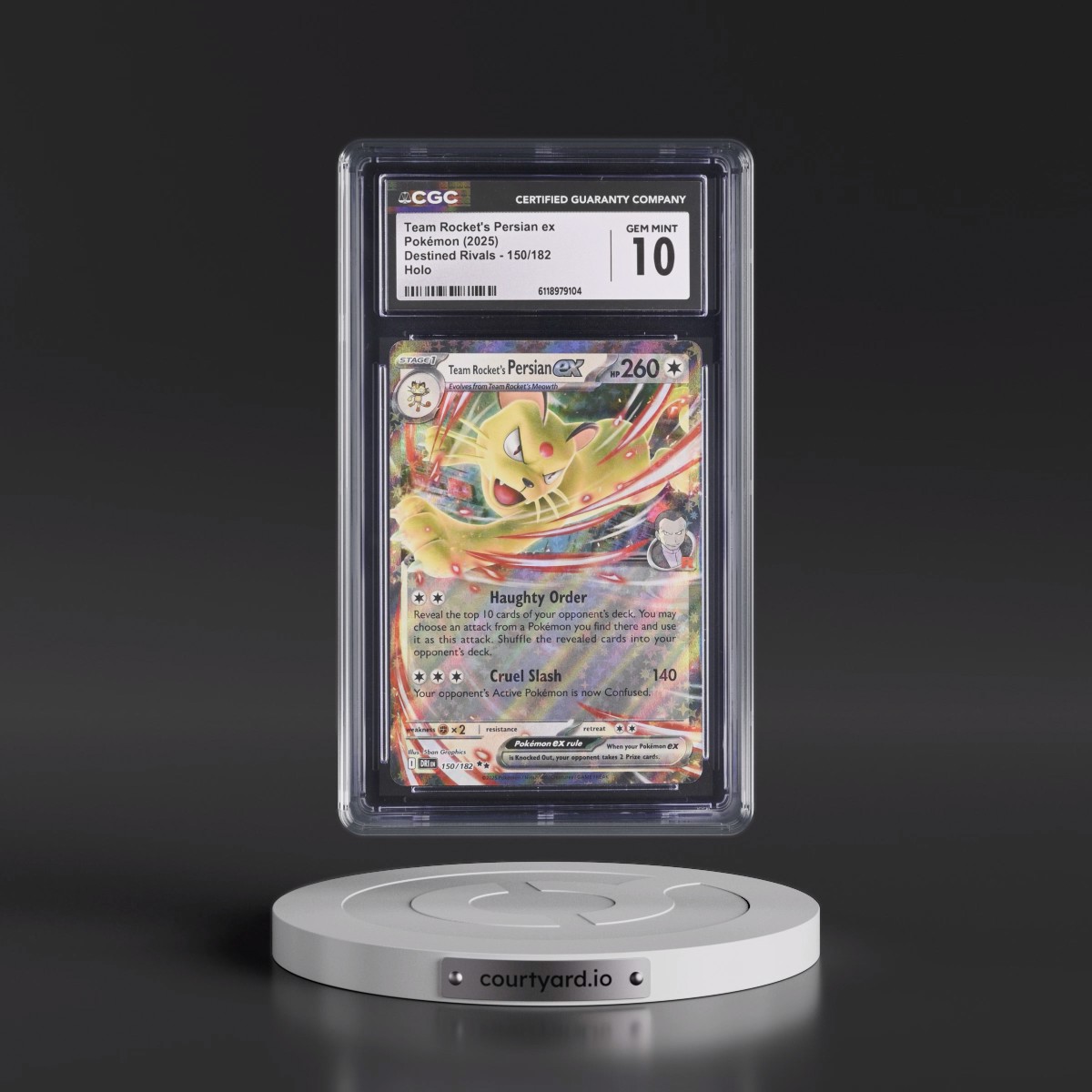 2025 Destined Rivals - DRI EN #150/182 Team Rocket's Persian ex - Holo (CGC 10 GEM MINT)
