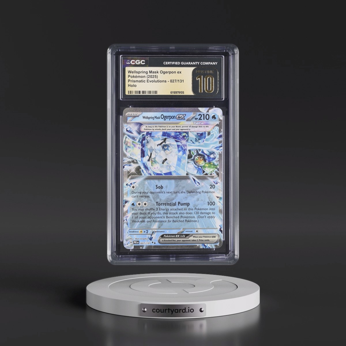 2024 Prismatic Evolutions - PRE EN #027/131 Wellspring Mask Ogerpon ex - Holo (CGC 10 PRISTINE)
