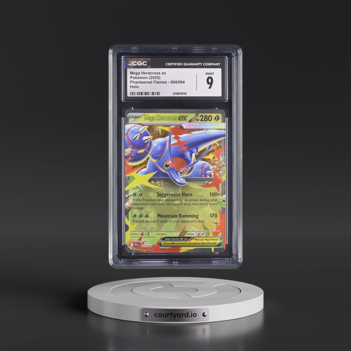 2025 Phantasmal Flames - PFL EN #004/094 Mega Heracross ex - Holo (CGC 9 MINT)
