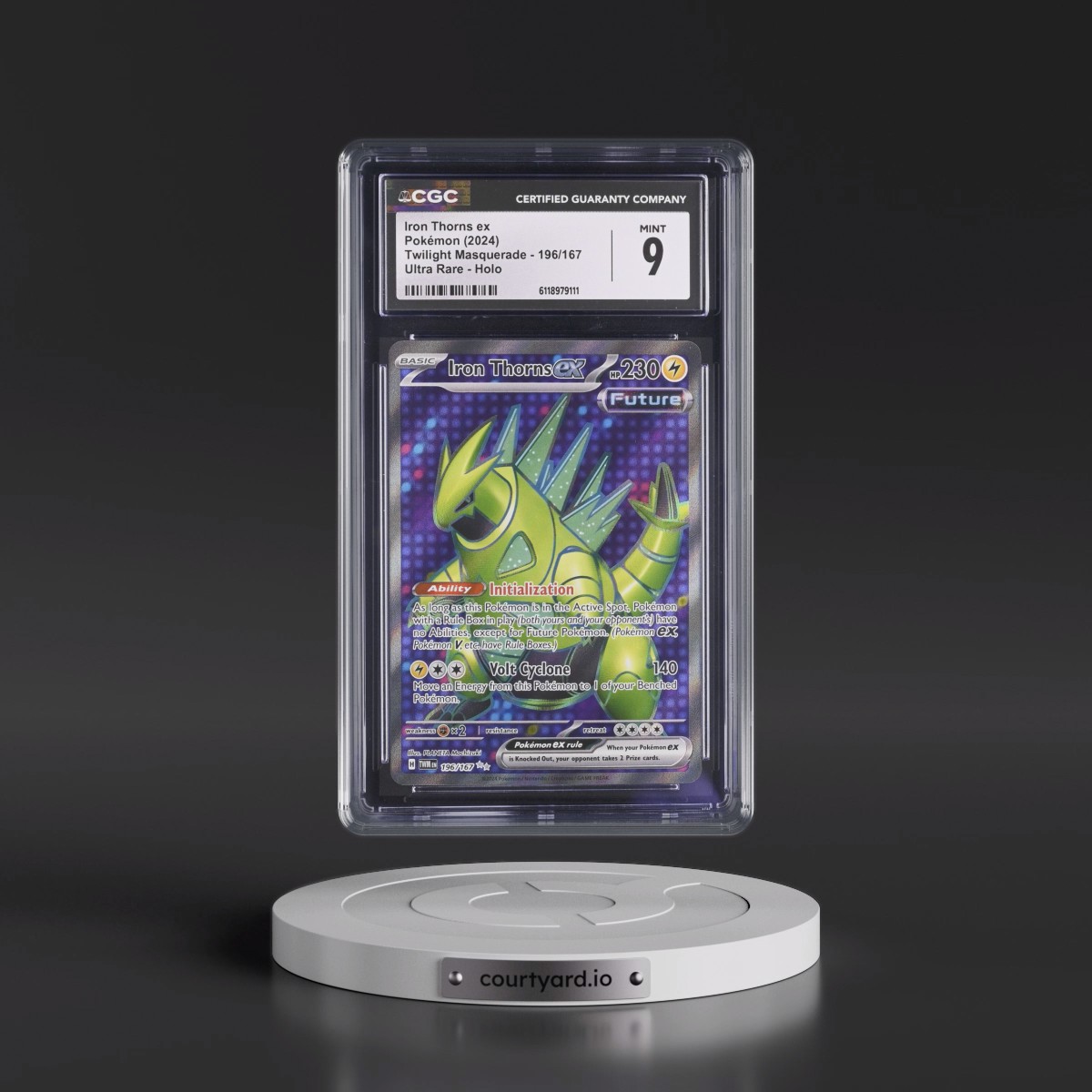 2024 Twilight Masquerade - TWM EN #196/167 Iron Thorns ex - Ultra Rare Holo (CGC 9 MINT)