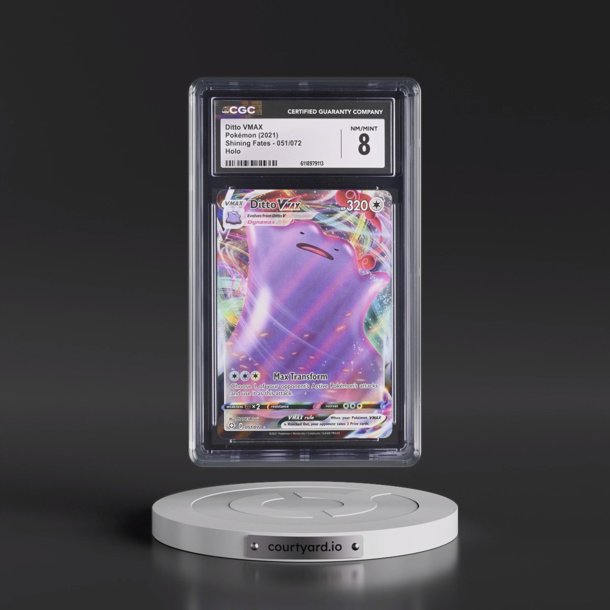 2021 Shining Fates #051/072 Ditto VMAX - Holo (CGC 8 NM-MT)