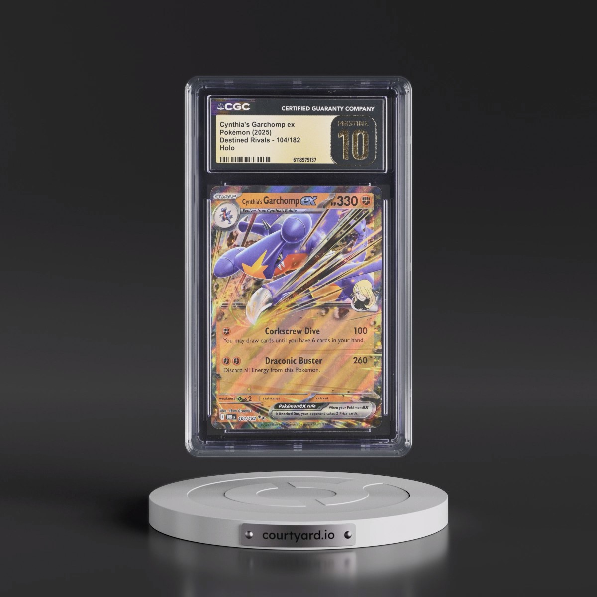 2025 Destined Rivals - DRI EN #104/182 Cynthia's Garchomp ex - Holo (CGC 10 PRISTINE)