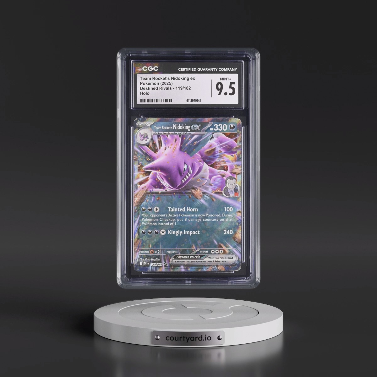 2025 Destined Rivals - DRI EN #119/182 Team Rocket's Nidoking ex - Holo (CGC 9.5 MINT+)