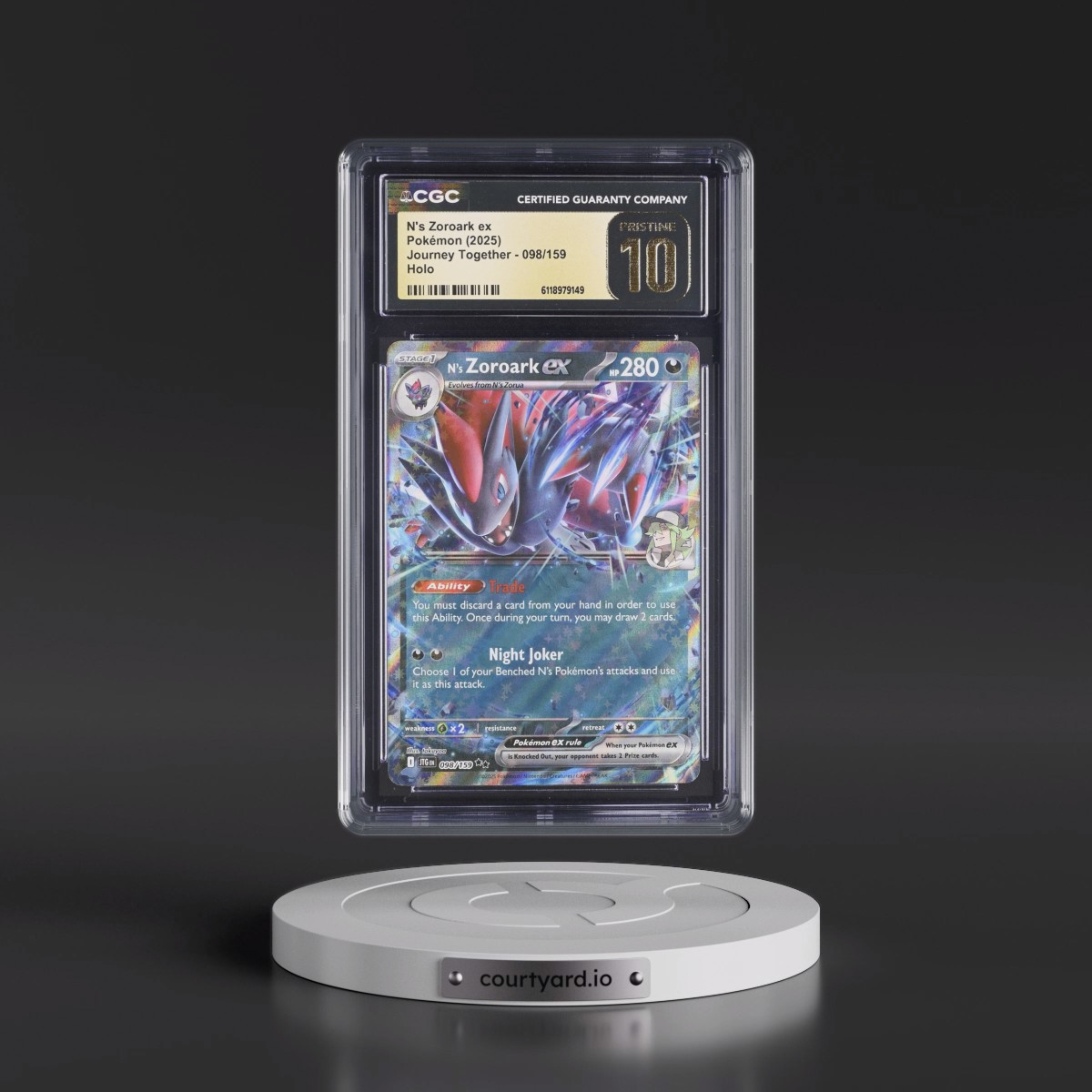 2024 Journey Together - JTG EN #098/159 N's Zoroark ex - Holo (CGC 10 PRISTINE)