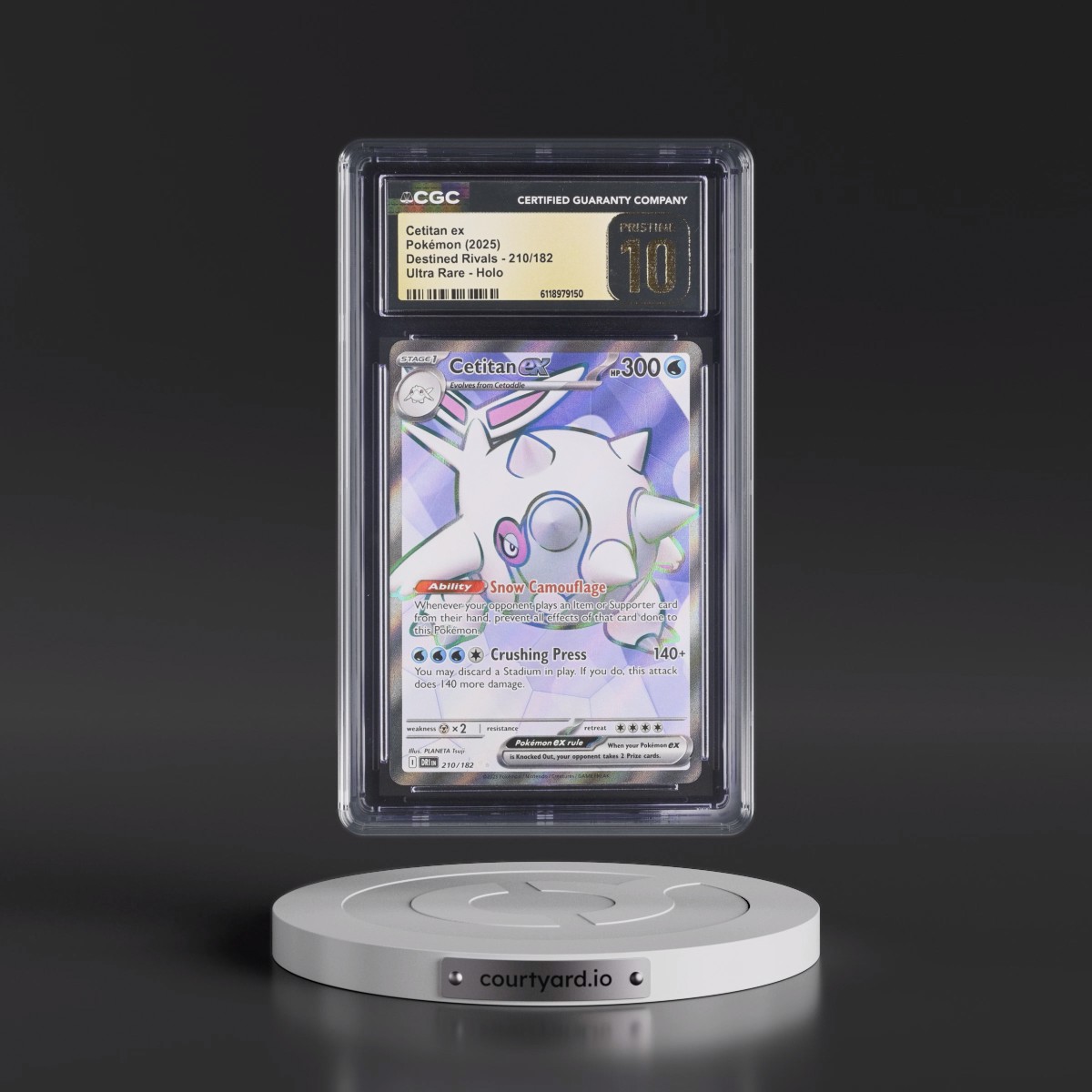 2025 Destined Rivals - DRI EN #210/182 Cetitan ex - Ultra Rare Holo (CGC 10 PRISTINE)