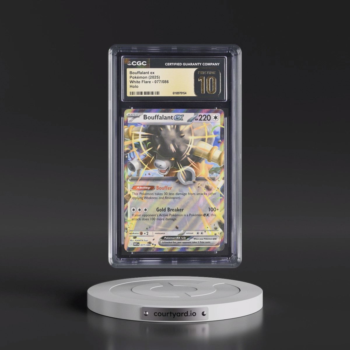 2025 White Flare - WHT EN #077/086 Bouffalant ex - Holo (CGC 10 PRISTINE)
