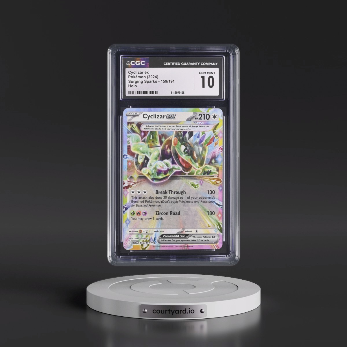 2024 Surging Sparks - SSP EN #159/191 Cyclizar ex - Holo (CGC 10 GEM MINT)
