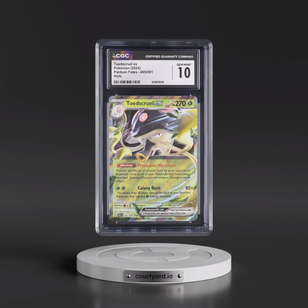 2024 Paldean Fates - PAF EN #005/091 Toedscruel ex - Holo (CGC 10 GEM MINT)