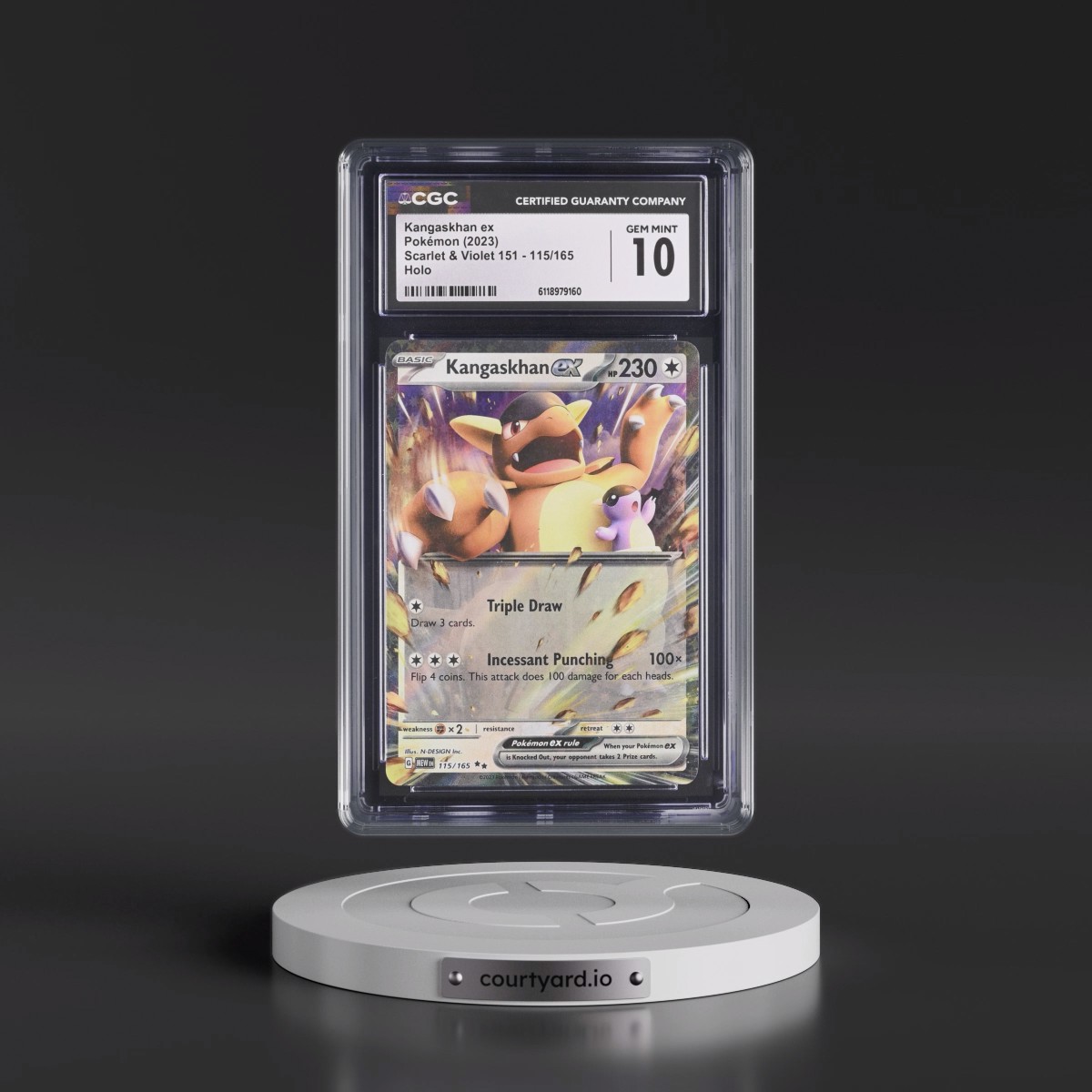 2023 Scarlet & Violet 151 - MEW EN #115/165 Kangaskhan ex - Holo (CGC 10 GEM MINT)