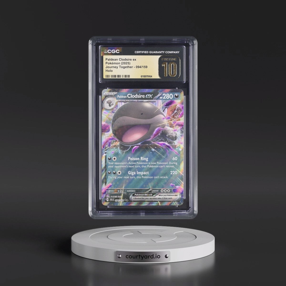 2024 Journey Together - JTG EN #094/159 Paldean Clodsire ex - Holo (CGC 10 PRISTINE)