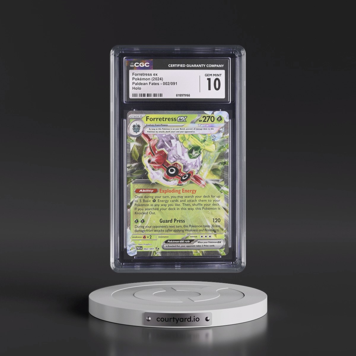 2024 Paldean Fates - PAF EN #002/091 Forretress ex - Holo (CGC 10 GEM MINT)