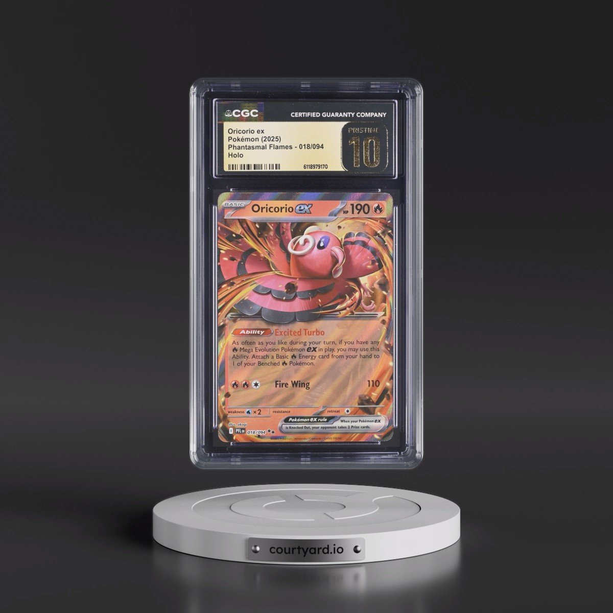 2025 Phantasmal Flames - PFL EN #018/094 Oricorio ex - Holo (CGC 10 PRISTINE)
