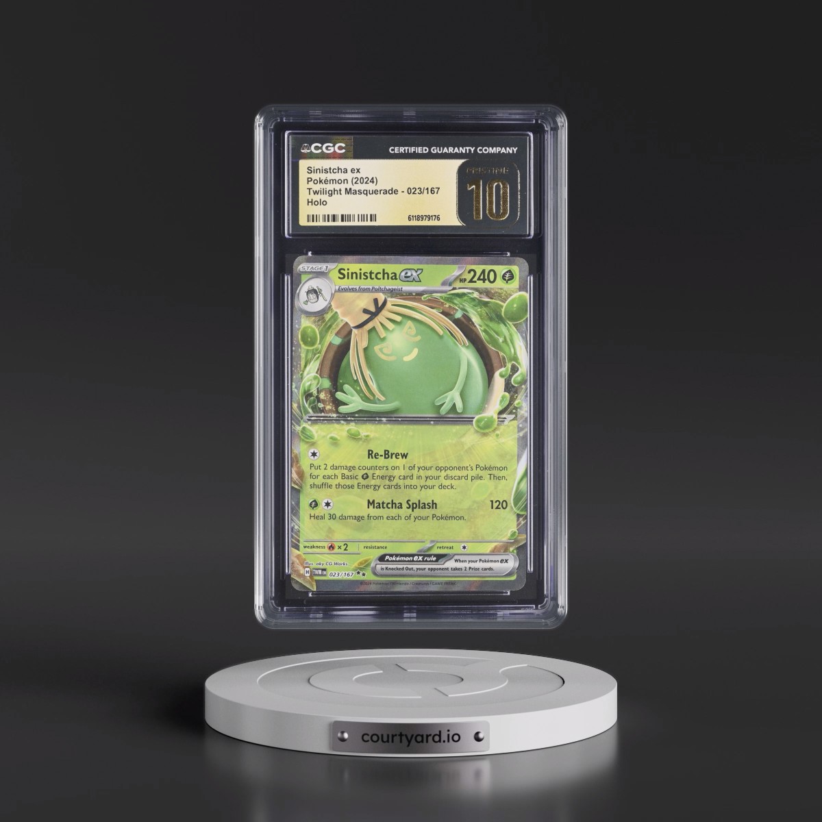 2024 Twilight Masquerade - TWM EN #023/167 Sinistcha ex - Holo (CGC 10 PRISTINE)