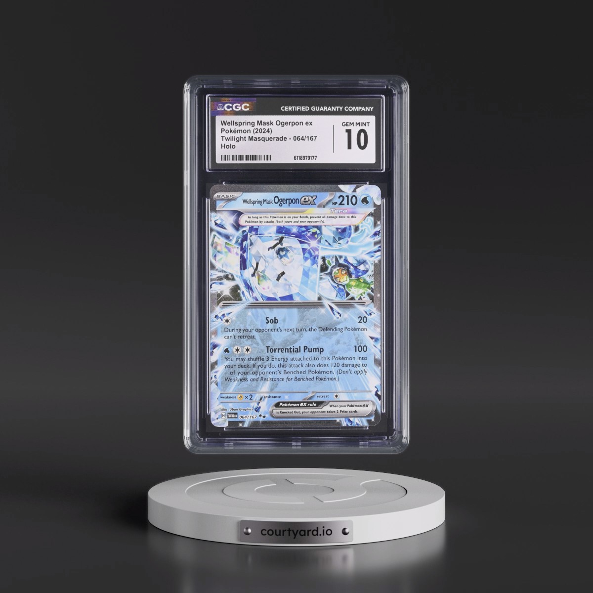 2024 Twilight Masquerade - TWM EN #064/167 Wellspring Mask Ogerpon ex - Holo (CGC 10 GEM MINT)