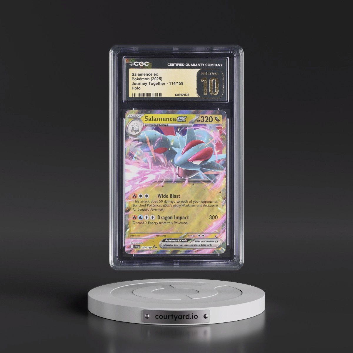 2024 Journey Together - JTG EN #114/159 Salamence ex - Holo (CGC 10 PRISTINE)