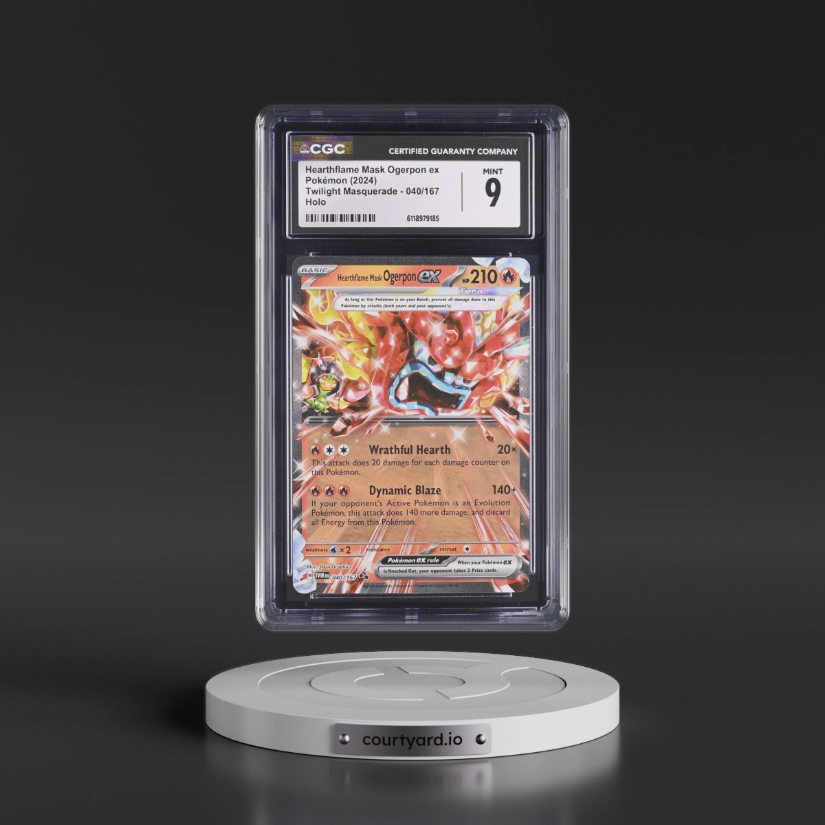 2024 Twilight Masquerade - TWM EN #040/167 Hearthflame Mask Ogerpon ex - Holo (CGC 9 MINT)