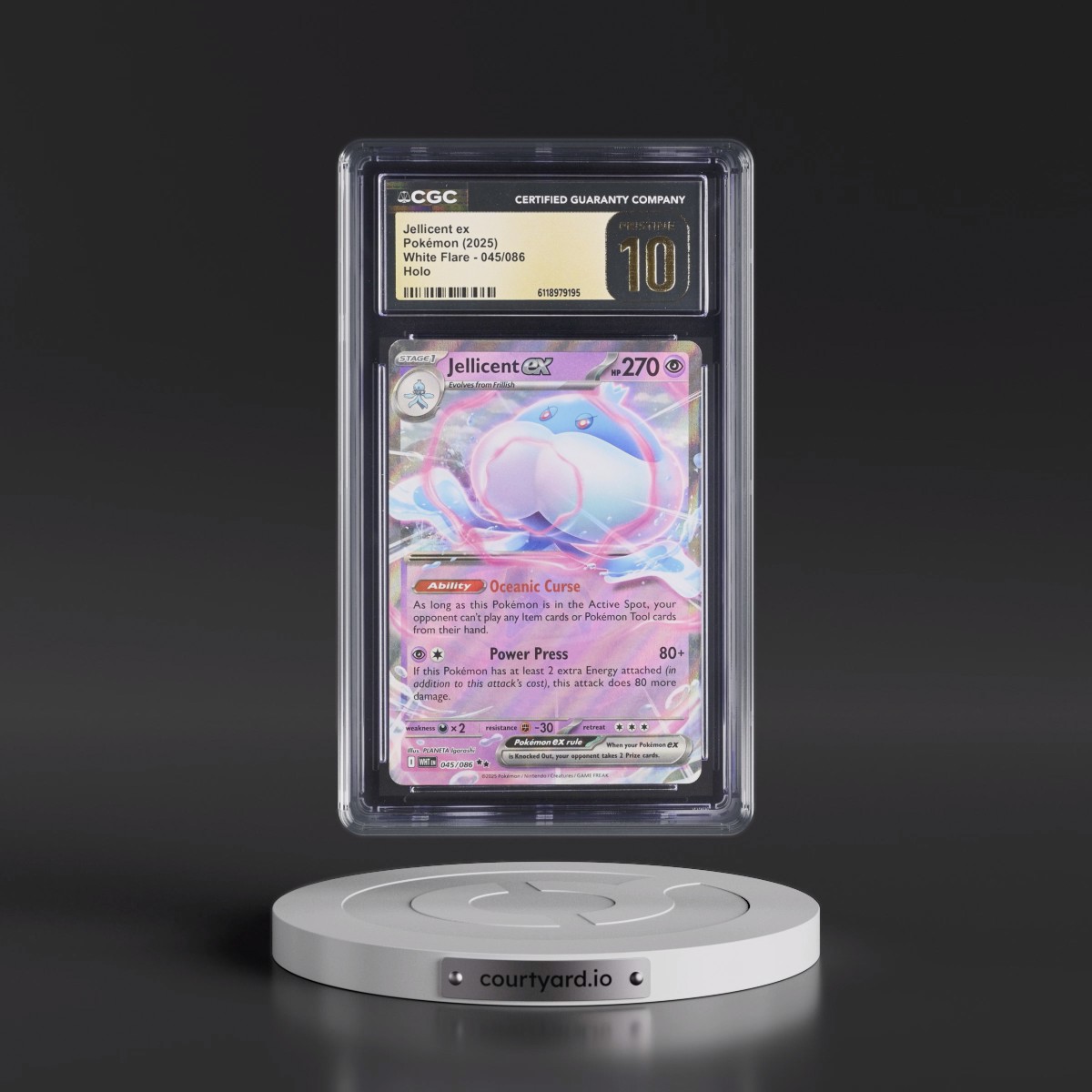 2025 White Flare - WHT EN #045/086 Jellicent ex - Holo (CGC 10 PRISTINE)