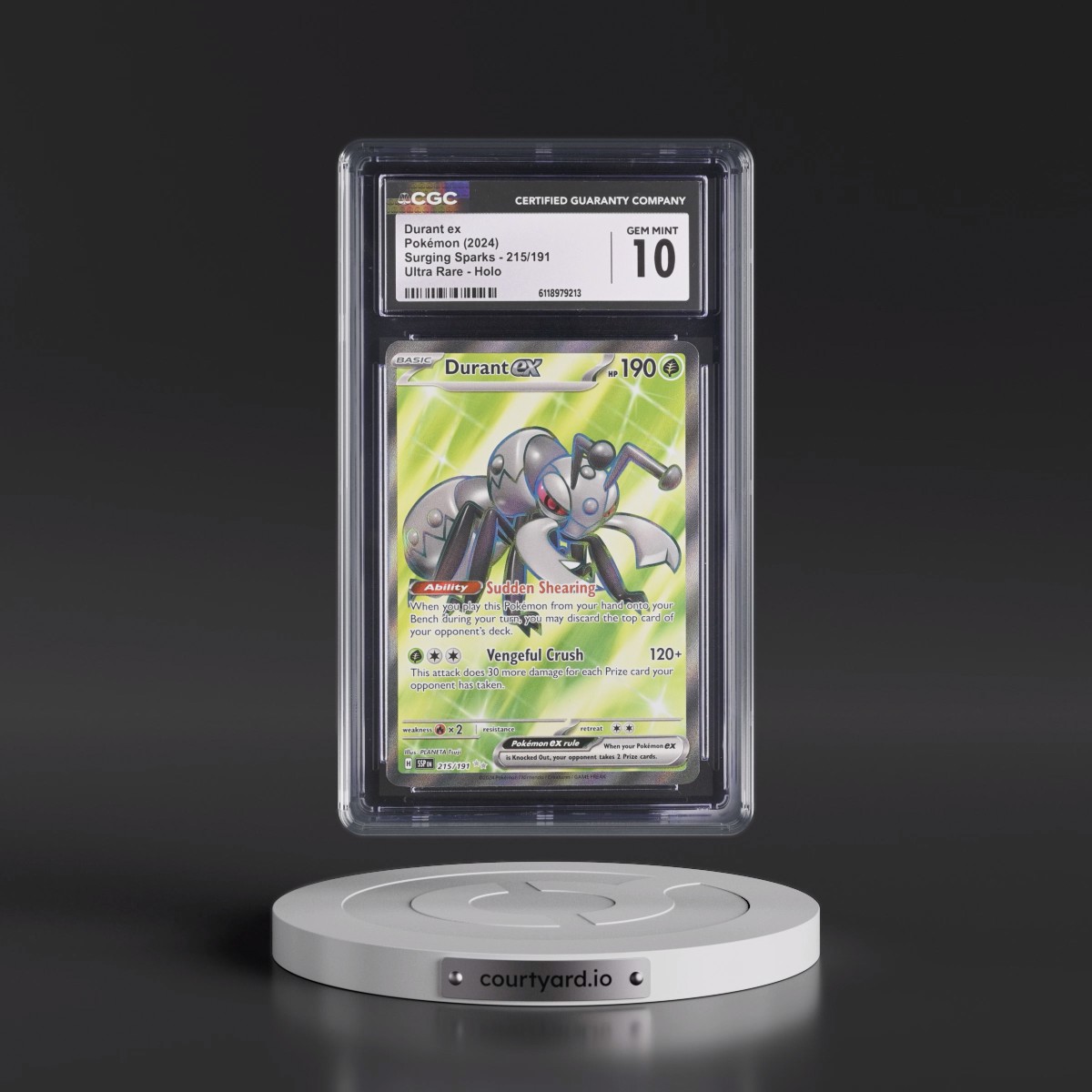 2024 Surging Sparks - SSP EN #215/191 Durant ex - Ultra Rare Holo (CGC 10 GEM MINT)