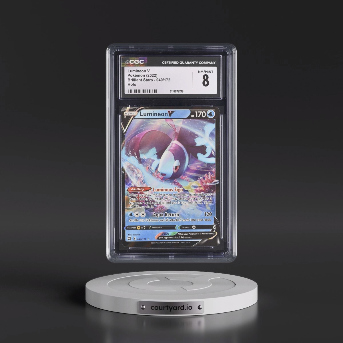 2022 Brilliant Stars #040/172 Lumineon V - Holo (CGC 8 NM-MT)