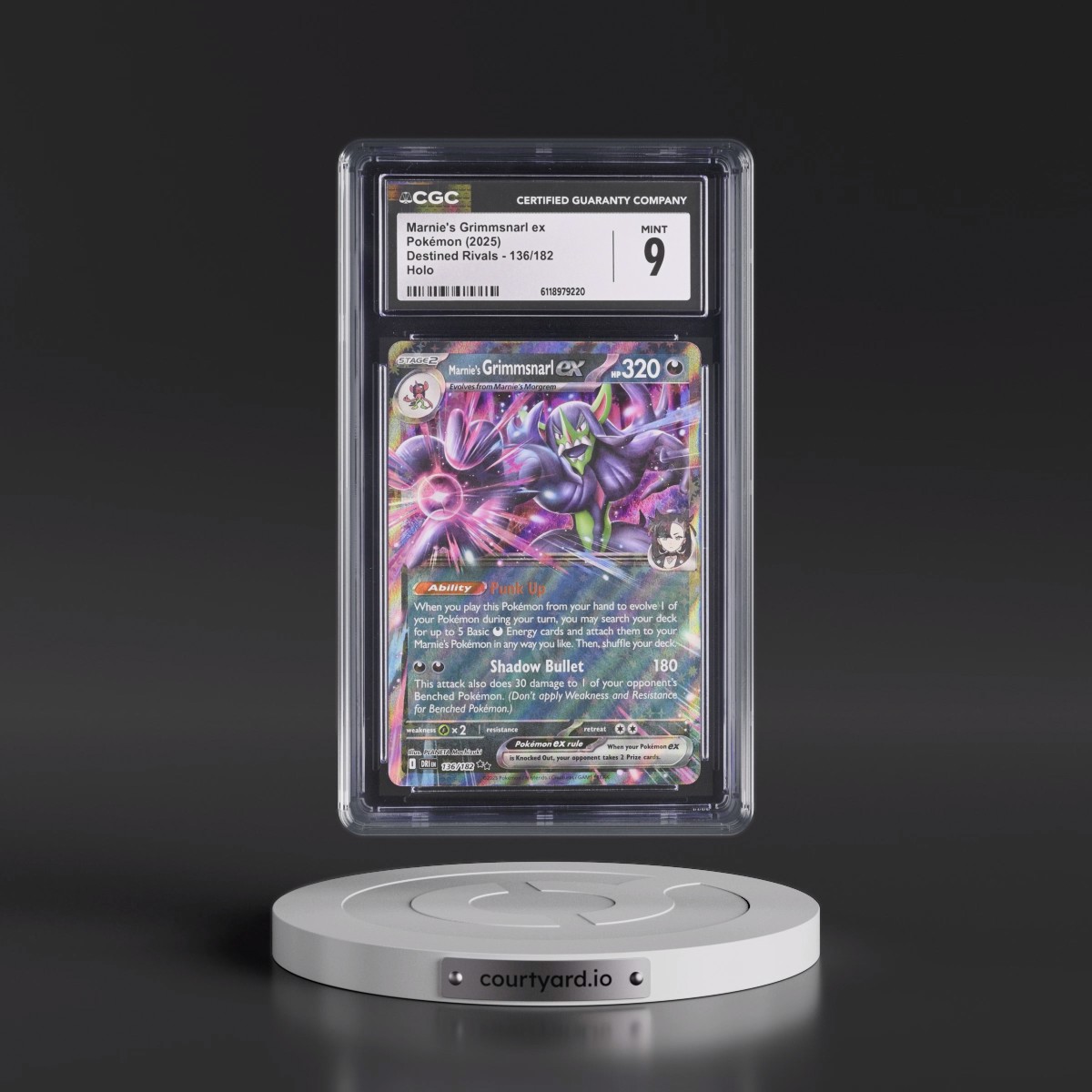 2025 Destined Rivals - DRI EN #136/182 Marnie's Grimmsnarl ex - Holo (CGC 9 MINT)