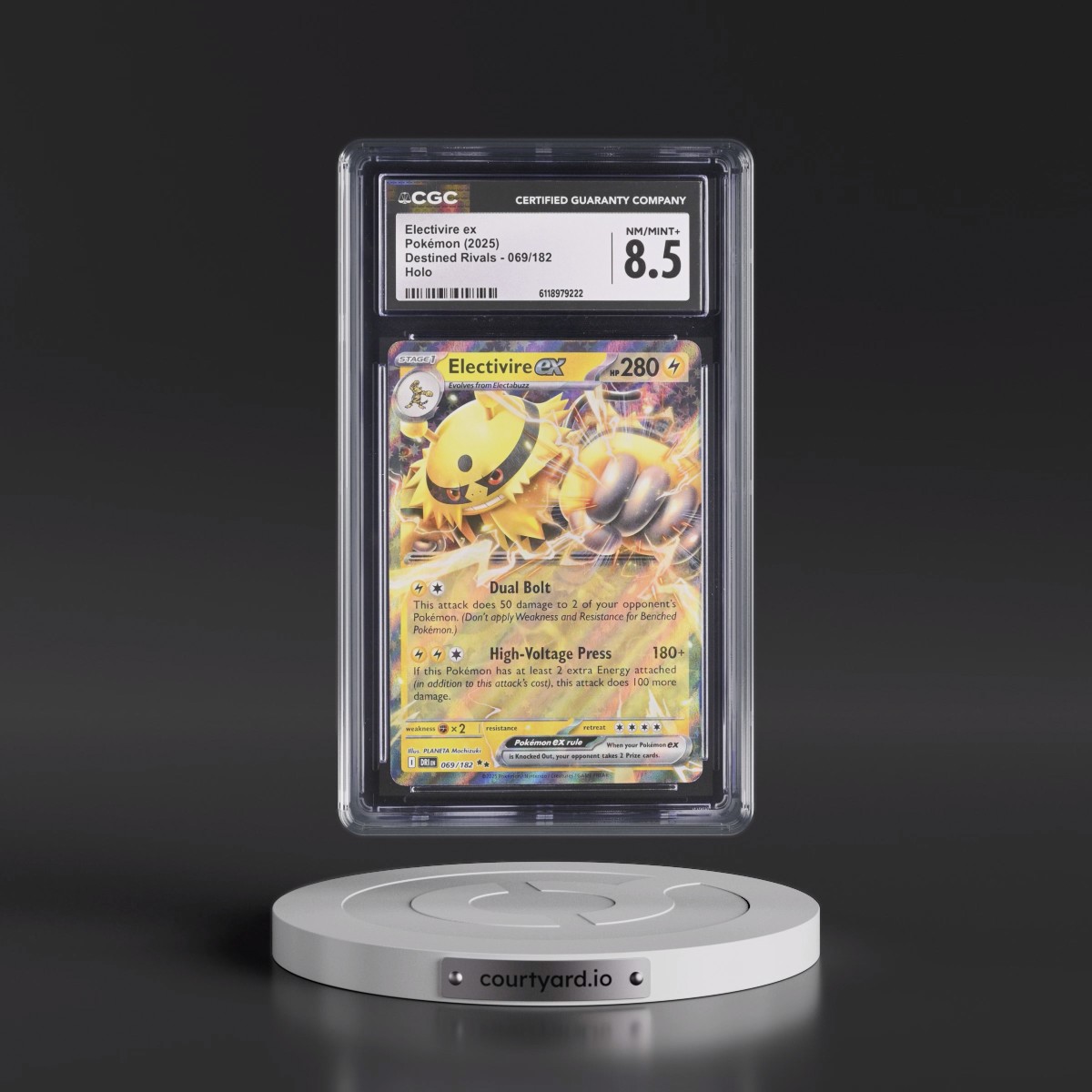 2025 Destined Rivals - DRI EN #069/182 Electivire ex - Holo (CGC 8.5 NM-MT+)