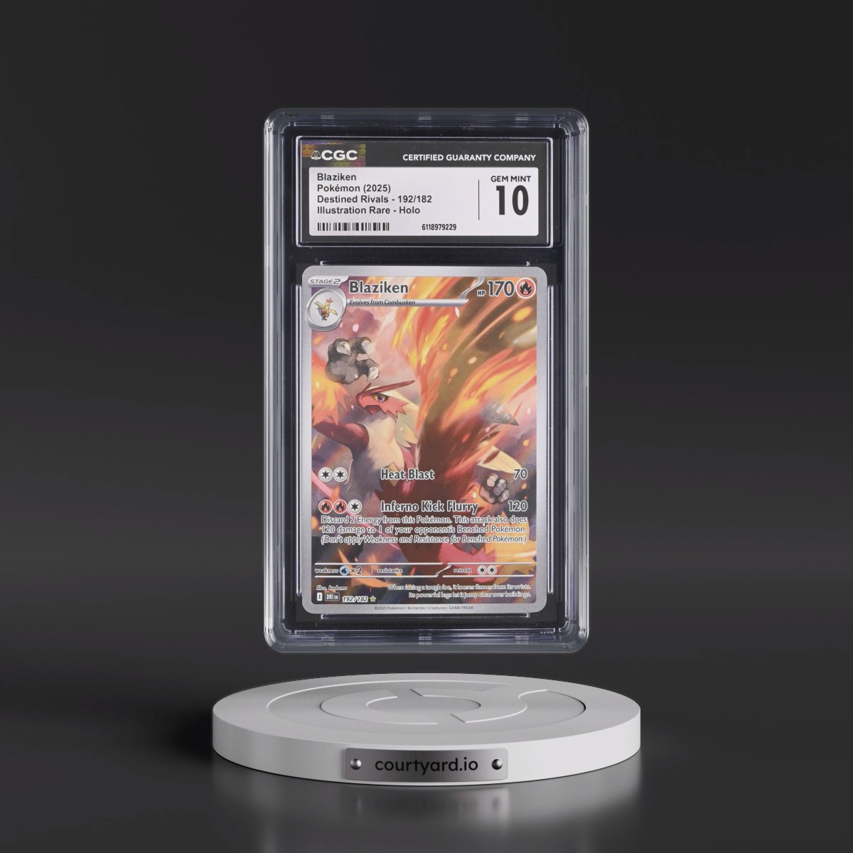 2025 Destined Rivals - DRI EN #192/182 Blaziken - Illustration Rare Holo (CGC 10 GEM MINT)