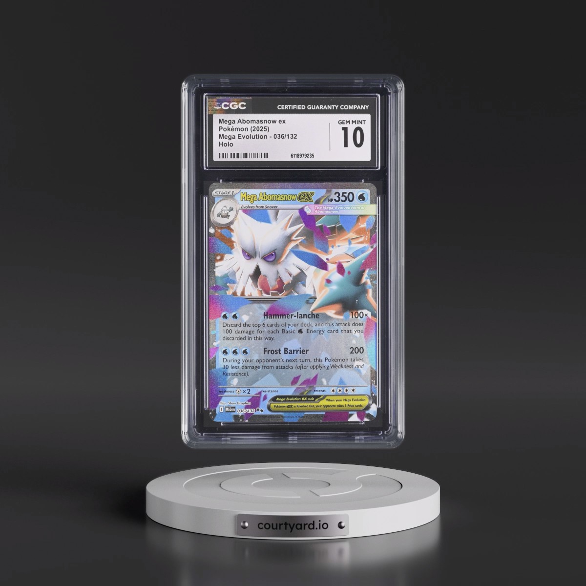 2025 Mega Evolution - MEG EN #036/132 Mega Abomasnow ex - Holo (CGC 10 GEM MINT)