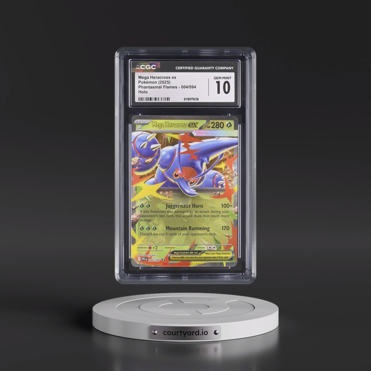 2025 Phantasmal Flames - PFL EN #004/094 Mega Heracross ex - Holo (CGC 10 GEM MINT)