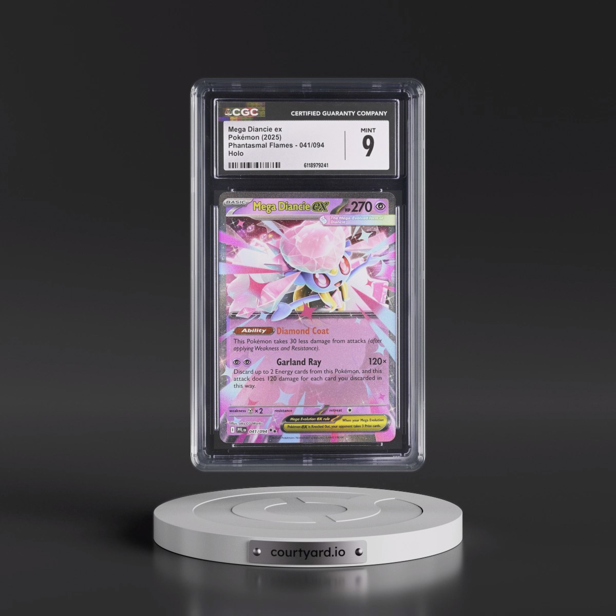2025 Phantasmal Flames - PFL EN #041/094 Mega Diancie ex - Holo (CGC 9 MINT)