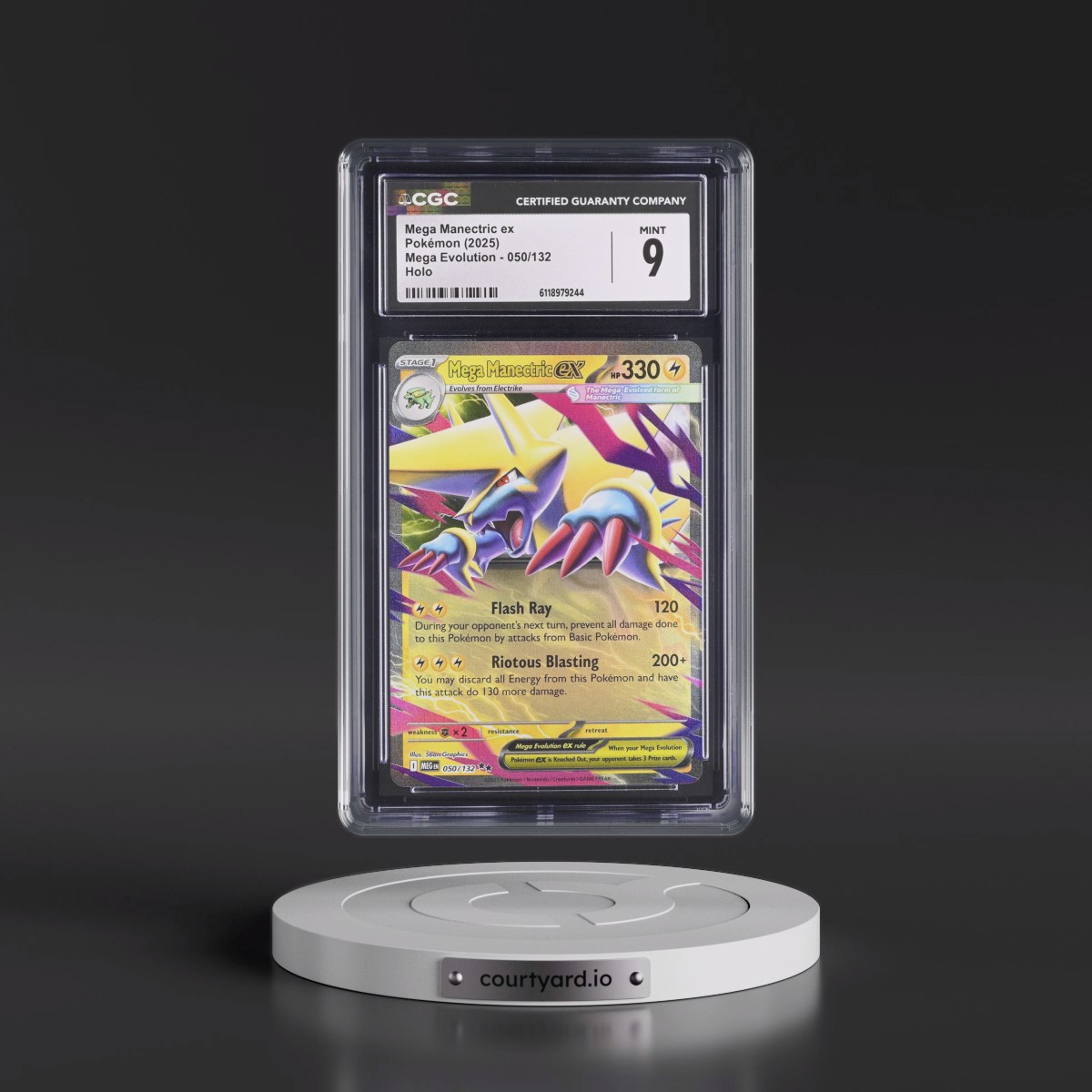 2025 Mega Evolution - MEG EN #050/132 Mega Manectric ex - Holo (CGC 9 MINT)