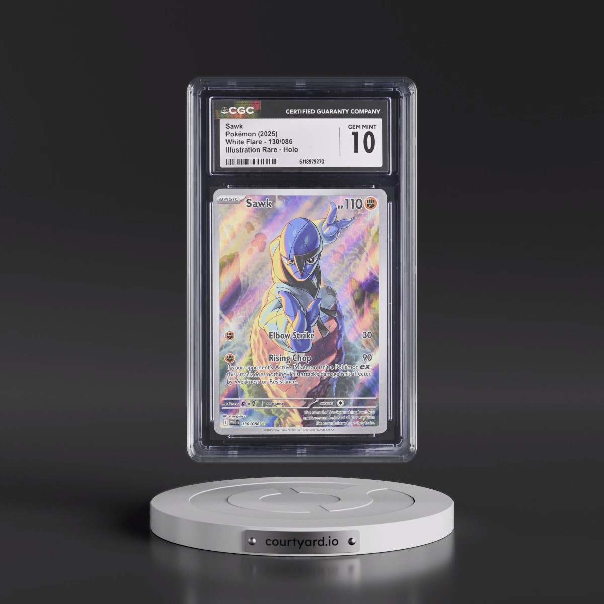 2025 White Flare - WHT EN #130/086 Sawk - Illustration Rare Holo (CGC 10 GEM MINT)