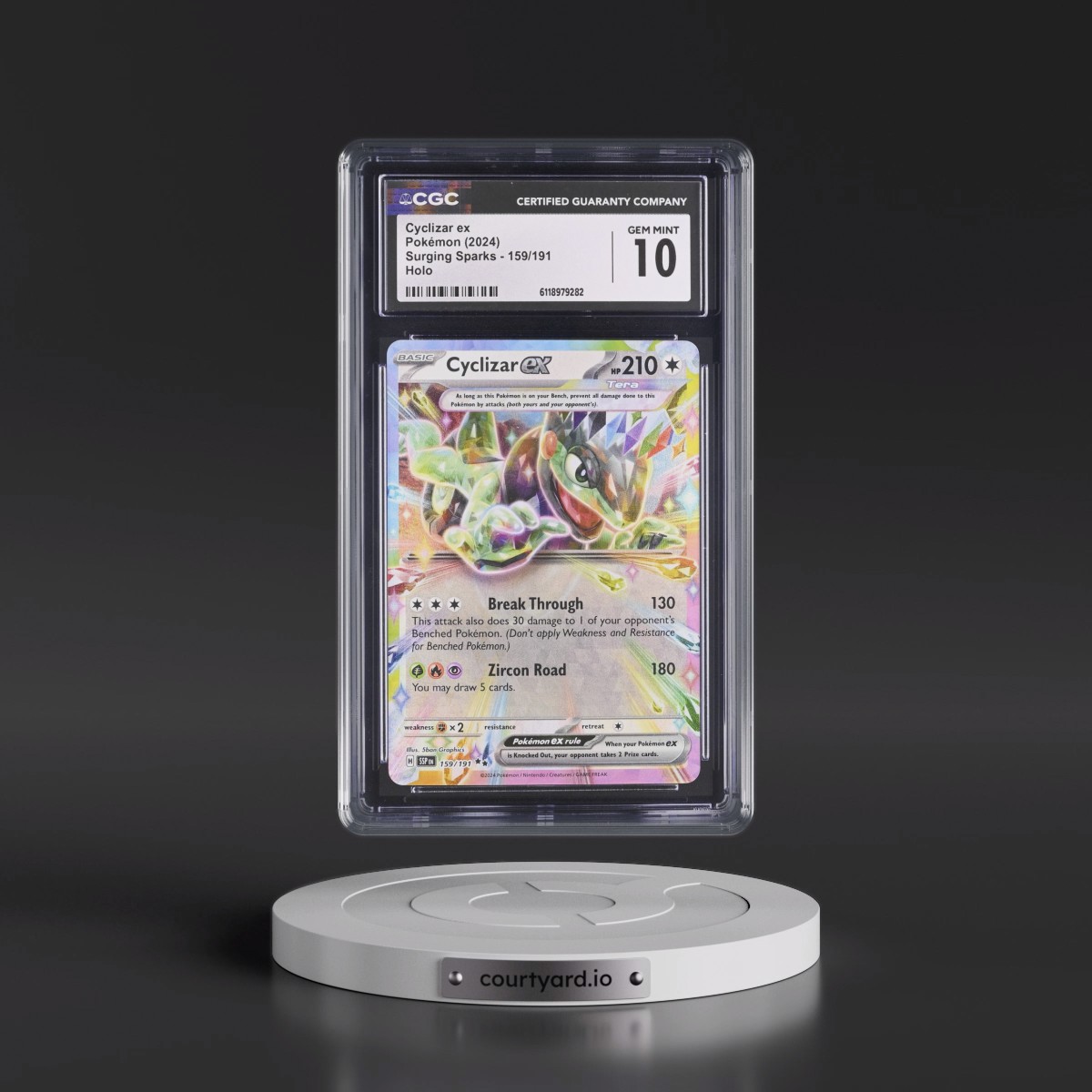 2024 Surging Sparks - SSP EN #159/191 Cyclizar ex - Holo (CGC 10 GEM MINT)