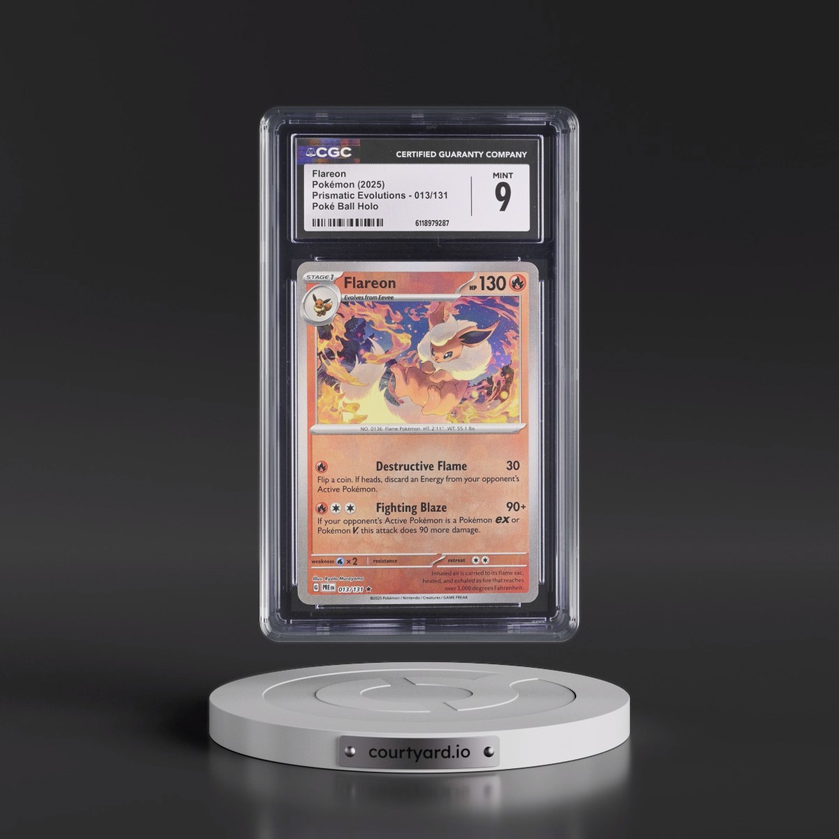 2024 Prismatic Evolutions - PRE EN #013/131 Flareon - Poké Ball Holo (CGC 9 MINT)