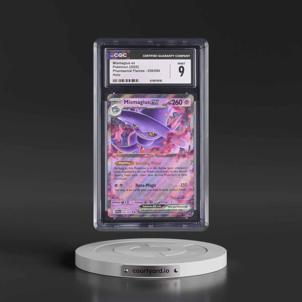 2025 Phantasmal Flames - PFL EN #036/094 Mismagius ex - Holo (CGC 9 MINT)