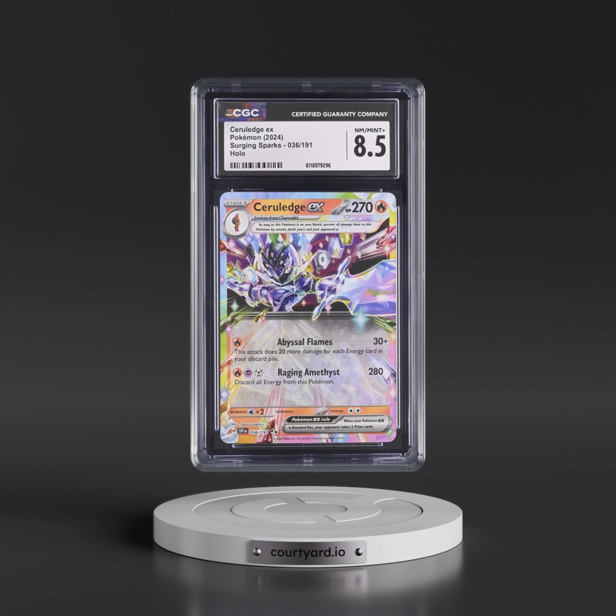 2024 Surging Sparks - SSP EN #036/191 Ceruledge ex - Holo (CGC 8.5 NM-MT+)
