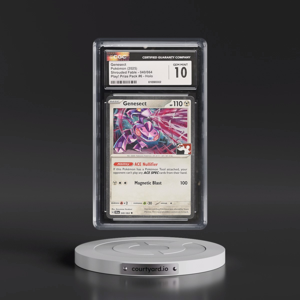 2023 Shrouded Fable - SFA EN #040/064 Genesect - Play! Pokémon Prize Pack #6 (Cosmos Holo) Holo (CGC 10 GEM MINT)