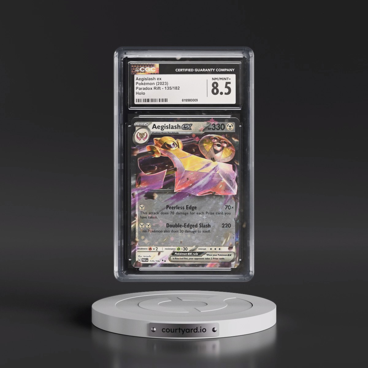 2023 Paradox Rift - PAR EN #135/182 Aegislash ex - Holo (CGC 8.5 NM-MT+)