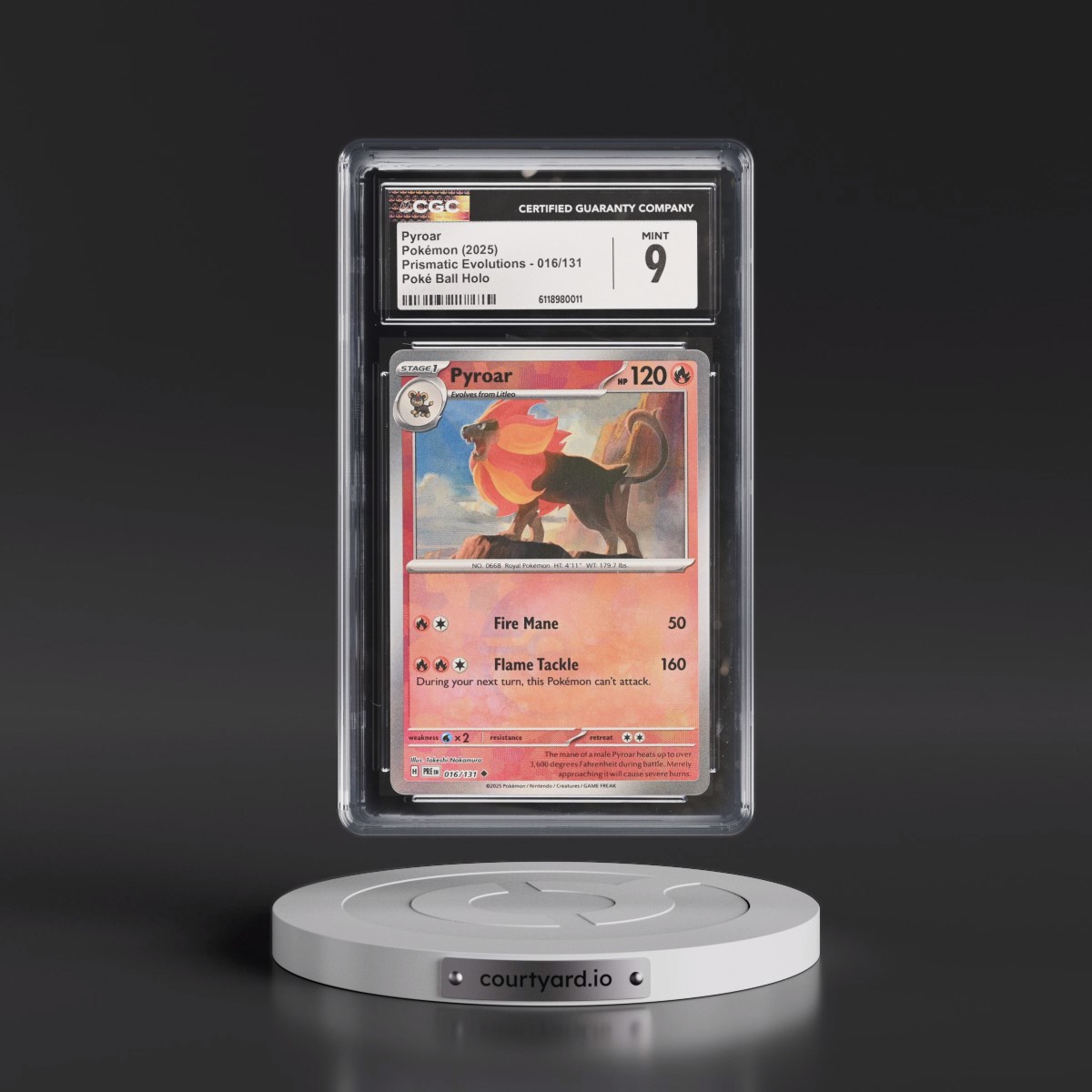 2024 Prismatic Evolutions - PRE EN #016/131 Pyroar - Poké Ball Holo (CGC 9 MINT)