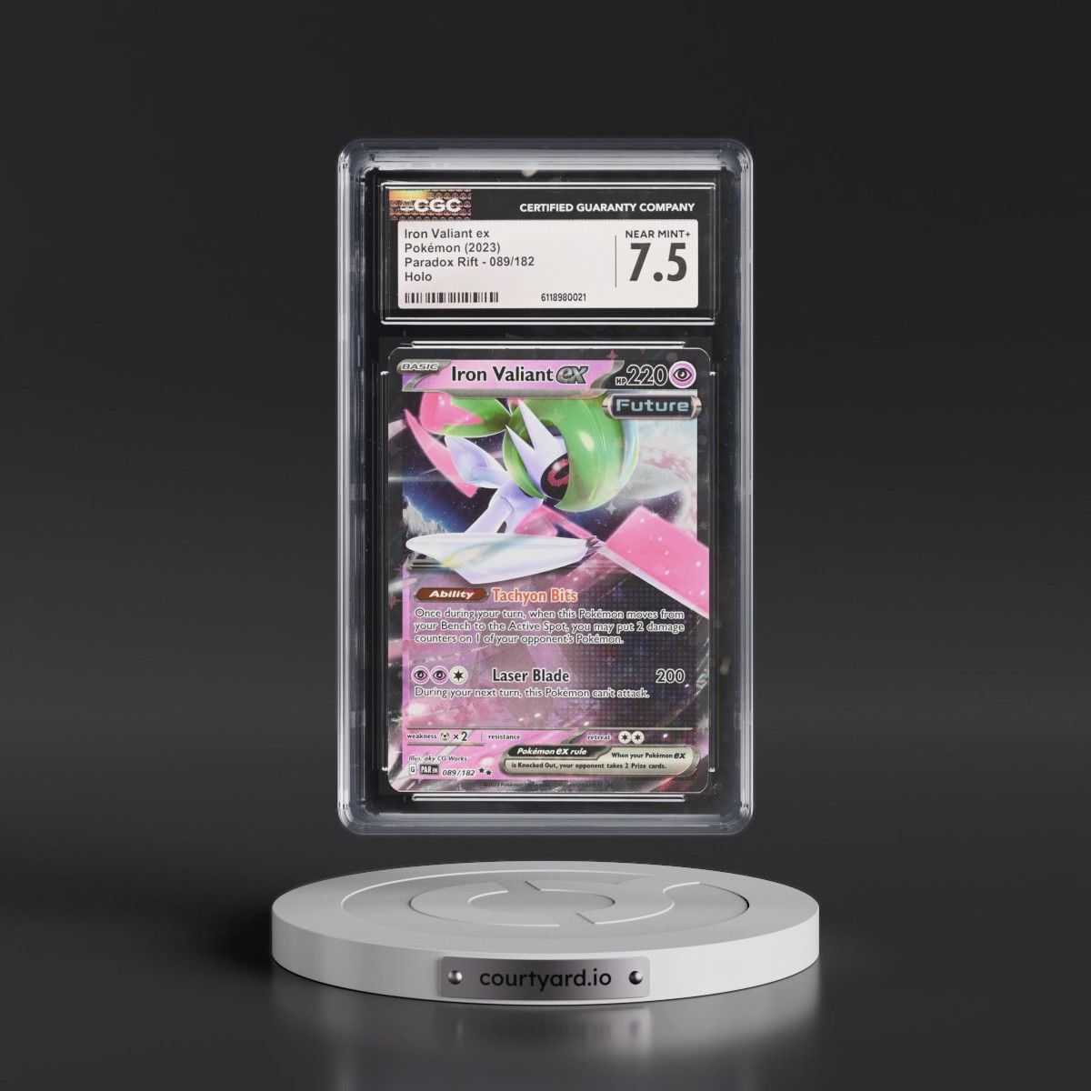 2023 Paradox Rift - PAR EN #089/182 Iron Valiant ex - Holo (CGC 7.5 NM+)
