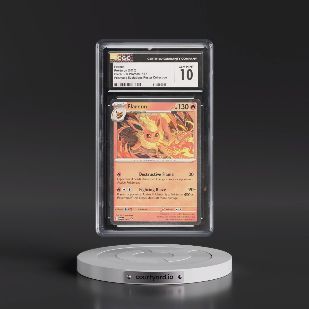 2023 Black Star Promos - Scarlet & Violet SVP EN #167 Flareon - Prismatic Evolutions Poster Collection (Cosmos Holo) (CGC 10 GEM MINT)