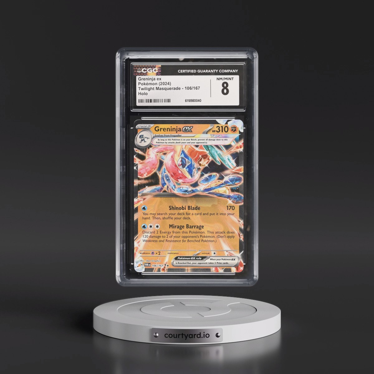 2024 Twilight Masquerade - TWM EN #106/167 Greninja ex - Holo (CGC 8 NM-MT)